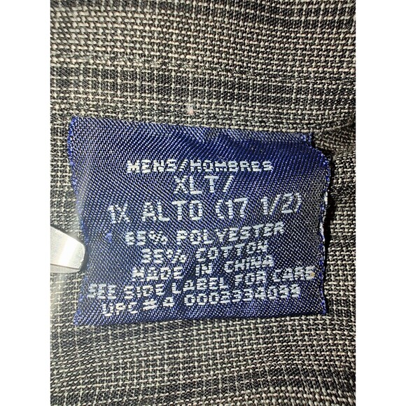 Puritan Men's XLT 17.5" Long Sleeve Shirt Gray Plaid Button Down 1X Alto - Picture 2 of 15